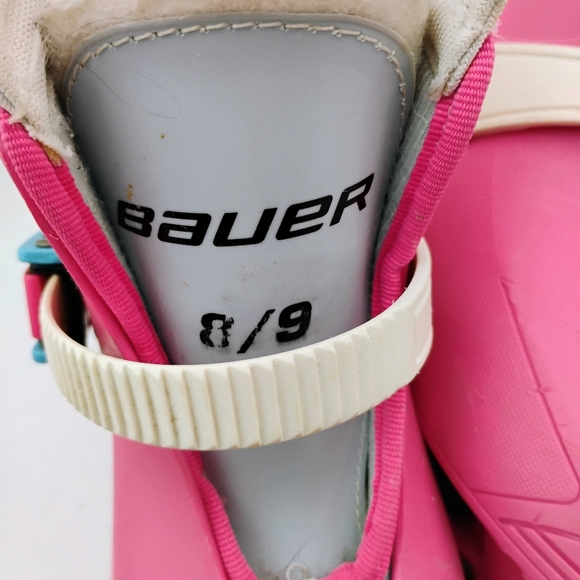 Bauer Lil Angel Girls Ice Skates Pink Ratchet Buckle Size Youth 8/9, Mondo 15/16 - Picture 13 of 14